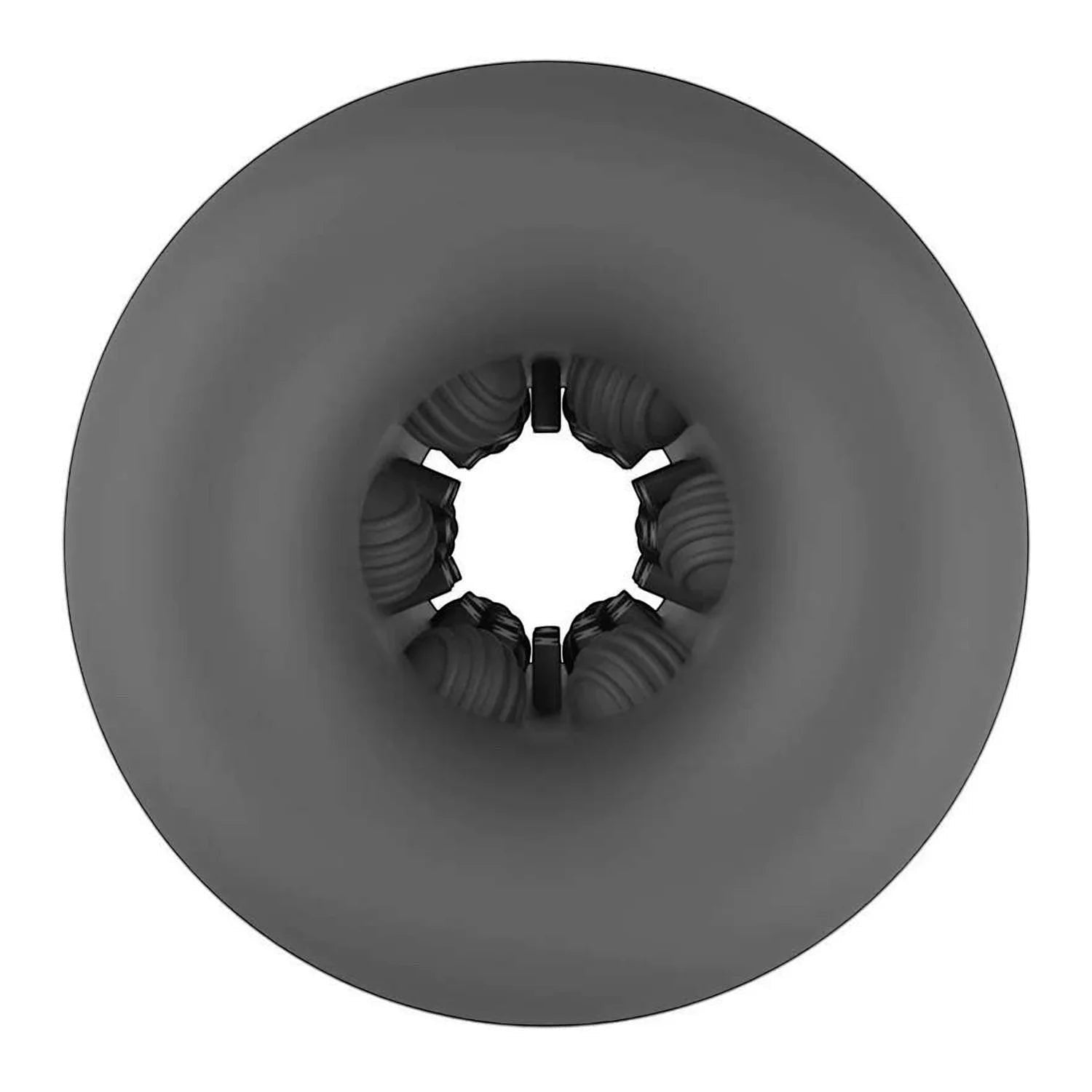 Gleeglee Handpump textured pleasure sleeve for men, dark grey, soft silicone with internal ribbed texture for intense solo sessions.